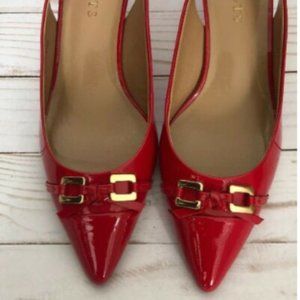 Talbots Dayla Red Poppy Slingback Pumps Size 6.5